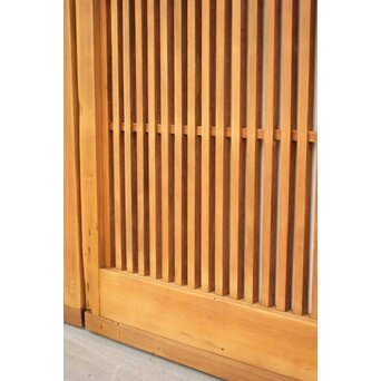 白木 中貫格子 ダイアガラス戸 4枚1組　L987 