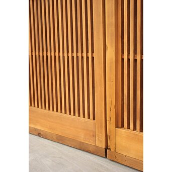 白木 中貫格子 ダイアガラス戸 4枚1組　L987 