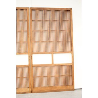 白木 中貫格子 ダイアガラス戸 4枚1組　L987 