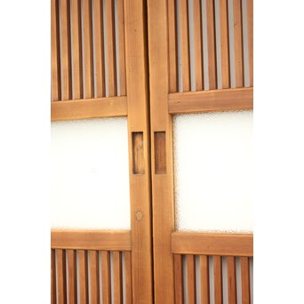 白木 中貫格子 ダイアガラス戸 4枚1組　L987 