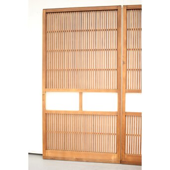 白木 中貫格子 ダイアガラス戸 4枚1組　L987 