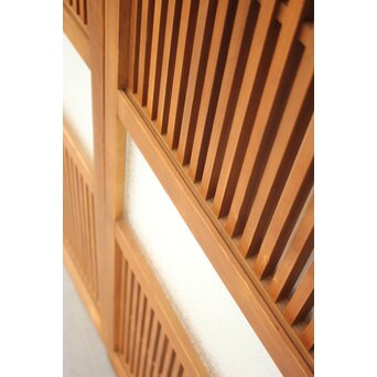 白木 中貫格子 ダイアガラス戸 4枚1組　L987 