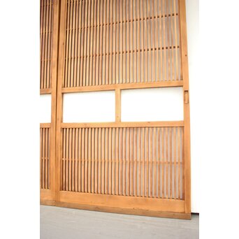 白木 中貫格子 ダイアガラス戸 4枚1組　L987 