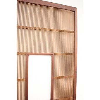 欅框 中貫ガラスの格子戸　L988 