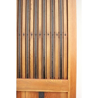 重厚鉄金具 総欅格子蔵戸　W964 