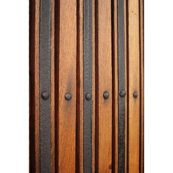 重厚鉄金具 総欅格子蔵戸　W964 