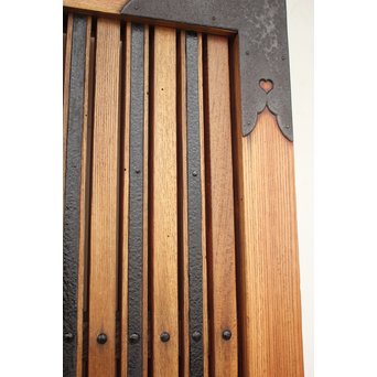 重厚鉄金具 総欅格子蔵戸　W964 