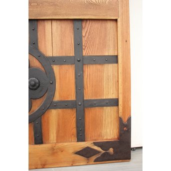 重厚鉄金具 総欅格子蔵戸　W964 