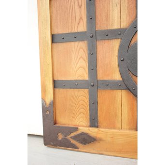 重厚鉄金具 総欅格子蔵戸　W964 