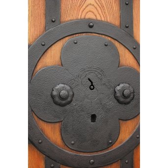 重厚鉄金具 総欅格子蔵戸　W964 