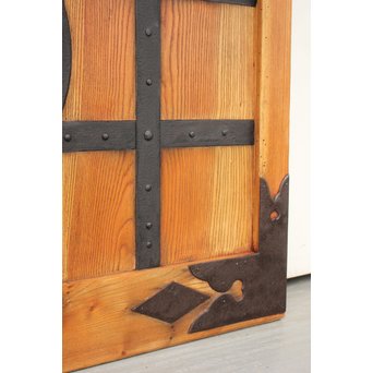 重厚鉄金具 総欅格子蔵戸　W964 