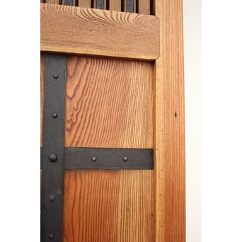 重厚鉄金具 総欅格子蔵戸　W964 