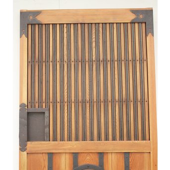 重厚鉄金具 総欅格子蔵戸　W964 
