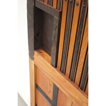 重厚鉄金具 総欅格子蔵戸　W964 