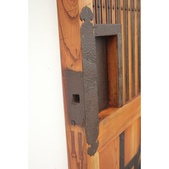 重厚鉄金具 総欅格子蔵戸　W964 