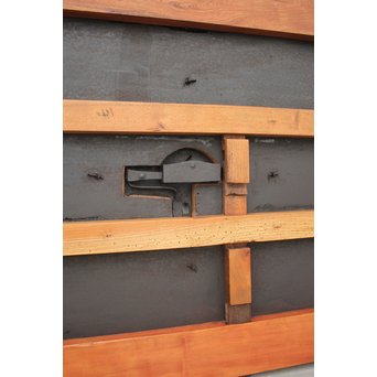 重厚鉄金具 総欅格子蔵戸　W964 