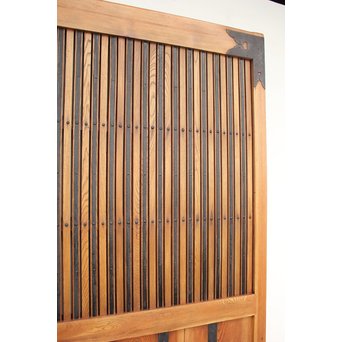 重厚鉄金具 総欅格子蔵戸　W964 