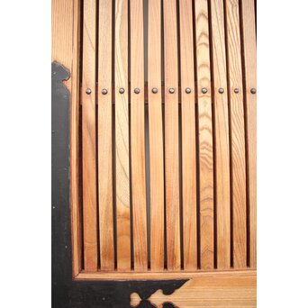 白木総欅格子蔵戸　W965Y 