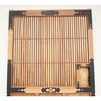 白木総欅格子蔵戸　W965Y 