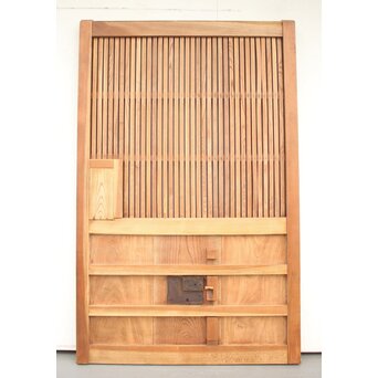 白木総欅格子蔵戸　W965Y 