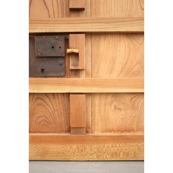 白木総欅格子蔵戸　W965Y 