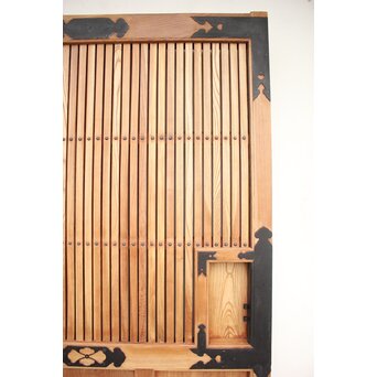 白木総欅格子蔵戸　W965Y 