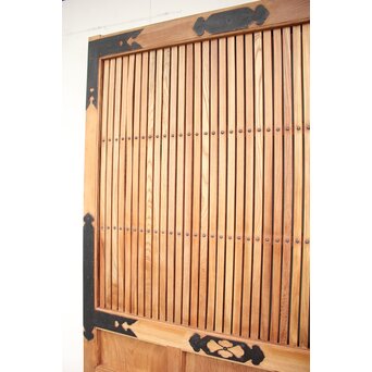 白木総欅格子蔵戸　W965Y 