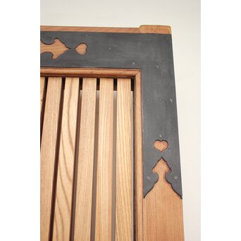 白木総欅格子蔵戸　W965Y 