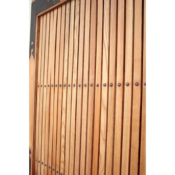 白木総欅格子蔵戸　W965Y 