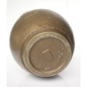 根箭忠緑 鶴文花瓶　M126 