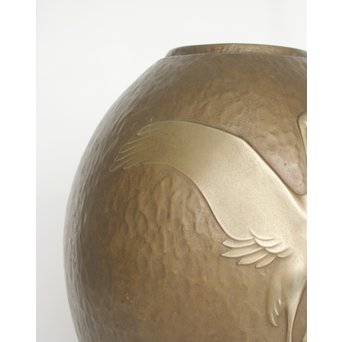 根箭忠緑 鶴文花瓶　M126 