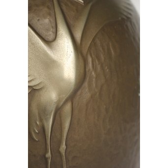 根箭忠緑 鶴文花瓶　M126 