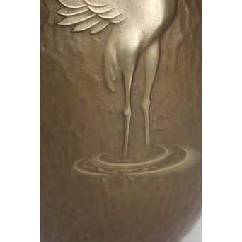 根箭忠緑 鶴文花瓶　M126 