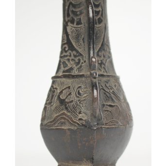 古銅饕餮文 双耳花器/香箸立　M127 