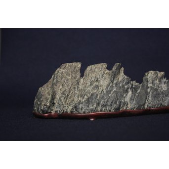 茶人一雨極箱 銘「峻」佐治川石 水石 盆石 鑑賞石 自然石　U084 