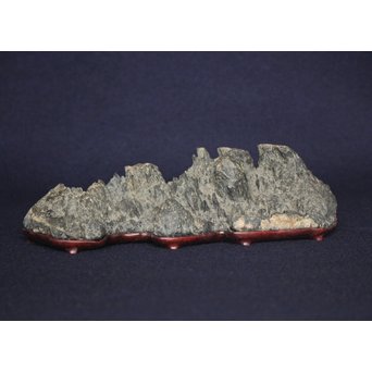 茶人一雨極箱 銘「峻」佐治川石 水石 盆石 鑑賞石 自然石　U084