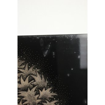 角野岩次 輪島塗沈金涛隅小屏風　Q060 