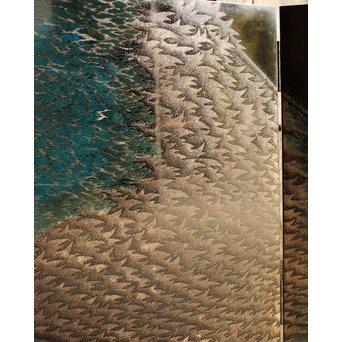 角野岩次 輪島塗沈金涛隅小屏風　Q060 