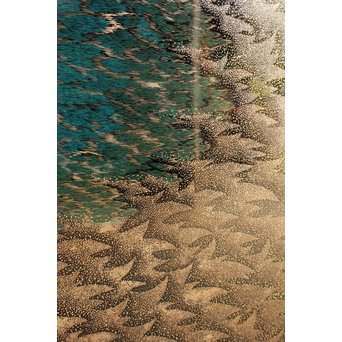 角野岩次 輪島塗沈金涛隅小屏風　Q060 