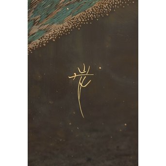 角野岩次 輪島塗沈金涛隅小屏風　Q060 