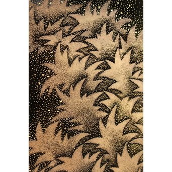 角野岩次 輪島塗沈金涛隅小屏風　Q060 