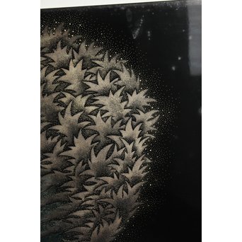 角野岩次 輪島塗沈金涛隅小屏風　Q060 