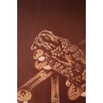 小野為郎 彫漆屏風　Q061 