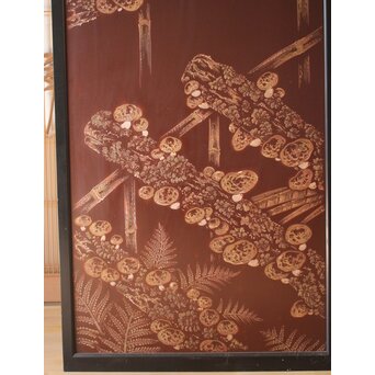 小野為郎 彫漆屏風　Q061 