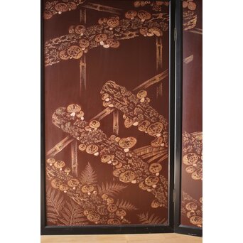 小野為郎 彫漆屏風　Q061 