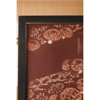 小野為郎 彫漆屏風　Q061 