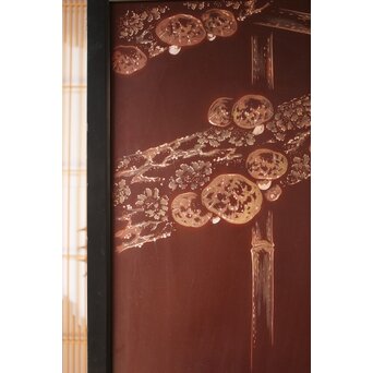 小野為郎 彫漆屏風　Q061 