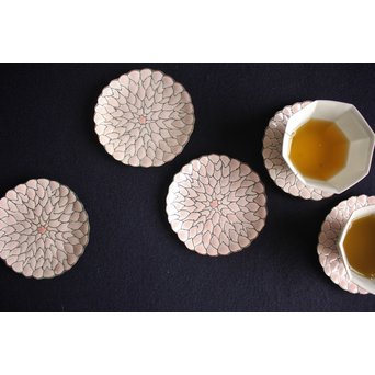桜の七宝茶托 5客　Y016 