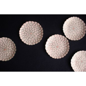 桜の七宝茶托 5客　Y016
