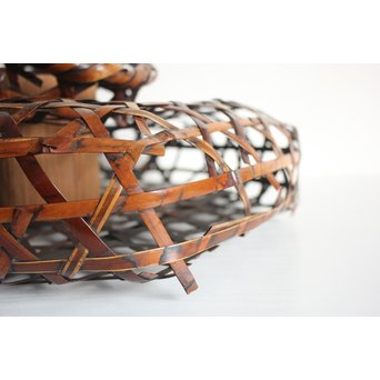 ひしゃげ竹花器　U086 